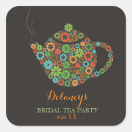 Retro  Bridal Tea Party Stickers