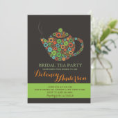 Retro Bridal Tea Party Uitnodigingen (Staand voorkant)