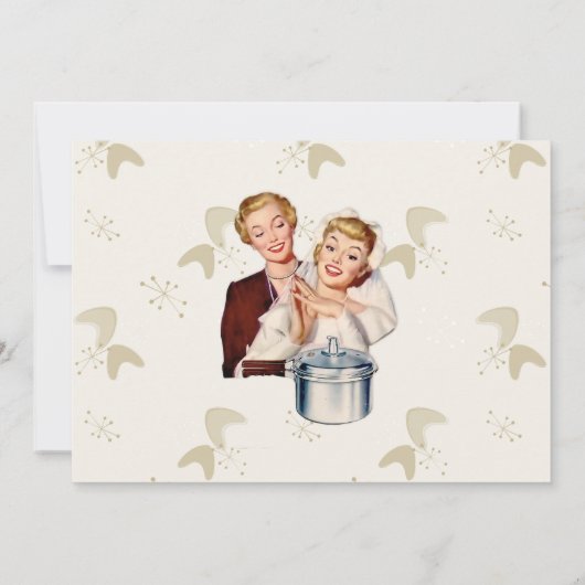 Retro Bride 50s Mid Century Modern Gold Glitter Kaart (Achterkant)