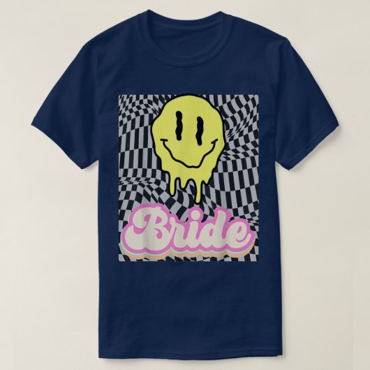 Retro bride  bridal cool boho hippie weddin t-shirt (Design voorkant)