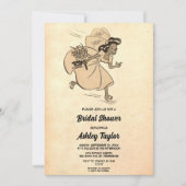 Retro Bride Dress Old Rustic Vrijgezellenfeest Kaart (Voorkant)