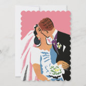 Retro Bride en Groom, Wedding Kaart