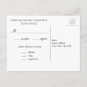 Retro Bride en Groom, Wedding RSVP Uitnodiging Briefkaart (Achterkant)