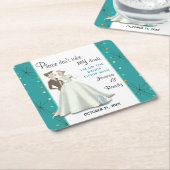 Retro Bride & Groom sparen Mijn Onderzetter van he (Schuin)