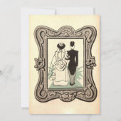 Retro Bride Groom Wedding sparen de Datum Kaart (Achterkant)