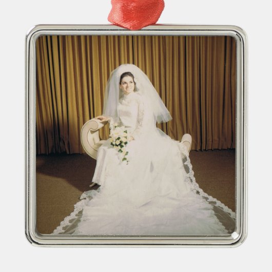 Retro Bride Metalen Ornament (Voorkant)