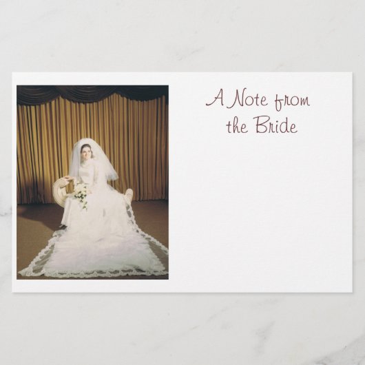 Retro Bride Note Paper Briefpapier (Voorkant)