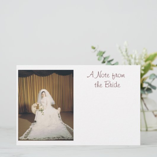 Retro Bride Note Paper Briefpapier (Staand voorkant)