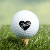 Retro Bride Script Heart Golfballen (Insitu Shirt)