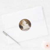 Retro Bride sparen de Datum Ronde Sticker (Envelop)