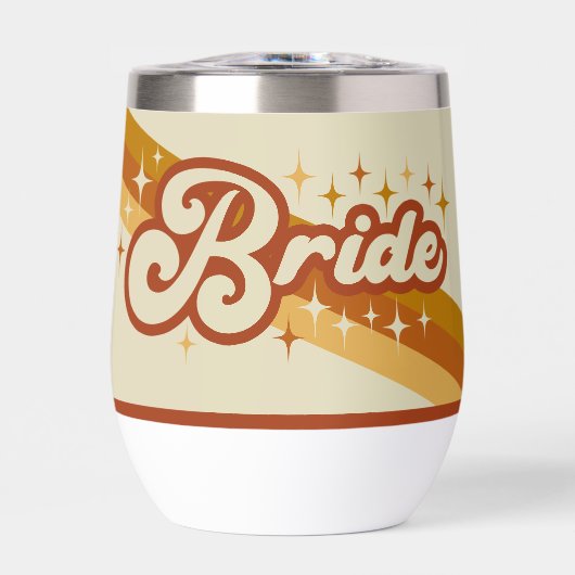 Retro Bride Typography Summer Rainbow Wedding (Voorkant)