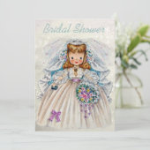 Retro Bride Vrijgezellenfeest Voorzijde dubbel bed Kaart (Staand voorkant)