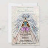 Retro Bride Vrijgezellenfeest Voorzijde dubbel bed Kaart (Achterkant)