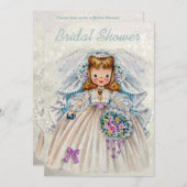 Retro Bride Vrijgezellenfeest Voorzijde dubbel bed Kaart (Voorkant / Achterkant)