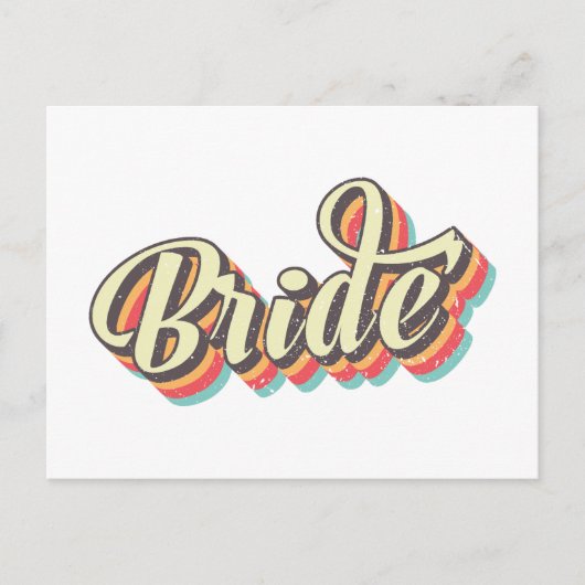 Retro Brides Babes, Bachelorette Bridal Party Gift Uitnodiging Briefkaart (Voorkant)