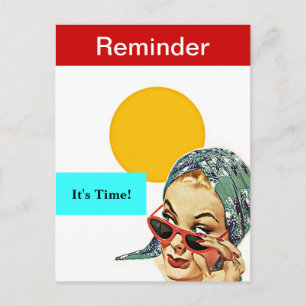 Retro Briefkaart Business Lady Appointherinnering 