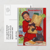 Retro Briefkaart Business Lady Appointherinnering (Voorkant / Achterkant)