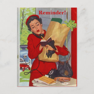 Retro Briefkaart Business Lady Appointherinnering 
