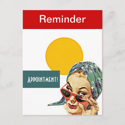 Retro Briefkaart Business Lady Appointherinnering  (Voorkant)