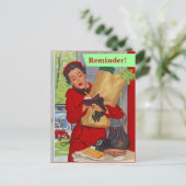 Retro Briefkaart Business Lady Appointherinnering (Staand voorkant)