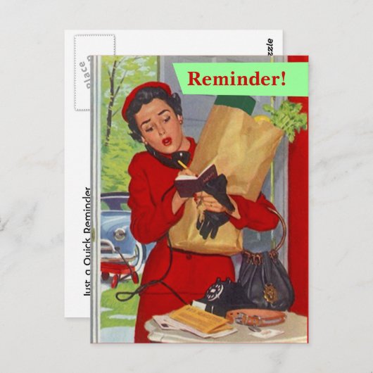 Retro Briefkaart Business Lady Appointherinnering (Voorkant / Achterkant)