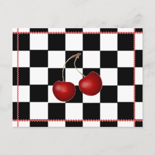 Retro Briefkaart ~ Cherry Summertime (Voorkant)