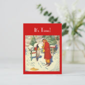 Retro Briefkaart de herinneringspc voor e-mailtoew (Staand voorkant)