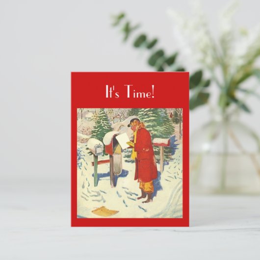 Retro Briefkaart de herinneringspc voor e-mailtoew (Staand voorkant)