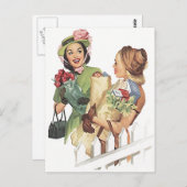 Retro  Briefkaart Douche Buren Vrienden PC (Voorkant / Achterkant)