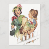 Retro  Briefkaart Douche Buren Vrienden PC (Voorkant)