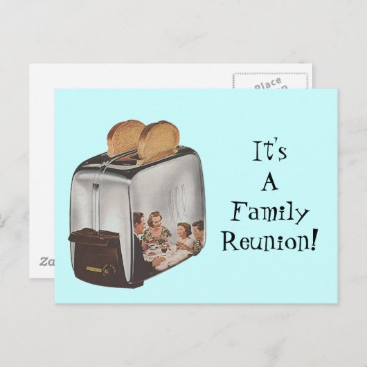 Retro Briefkaart Family Reunion Reflection Toaster (Voorkant / Achterkant)
