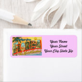 Retro Briefkaart Florida Retourlabel Etiket (Insitu)
