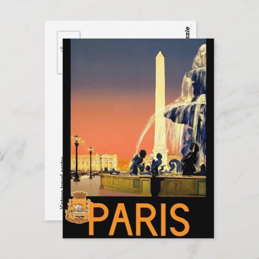  retro-briefkaart Frankrijk Parijs Briefkaart (Voorkant / Achterkant)