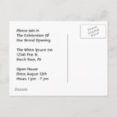 Retro Briefkaart Happy Lady Grand Opening Announce (Achterkant)