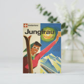 retro-briefkaart Jugfrau Zwitserland Briefkaart (Staand voorkant)