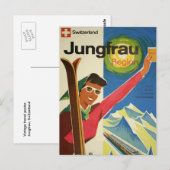 retro-briefkaart Jugfrau Zwitserland Briefkaart (Voorkant / Achterkant)