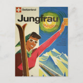  retro-briefkaart Jugfrau Zwitserland Briefkaart (Voorkant)