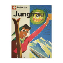 retro-briefkaart Jugfrau Zwitserland