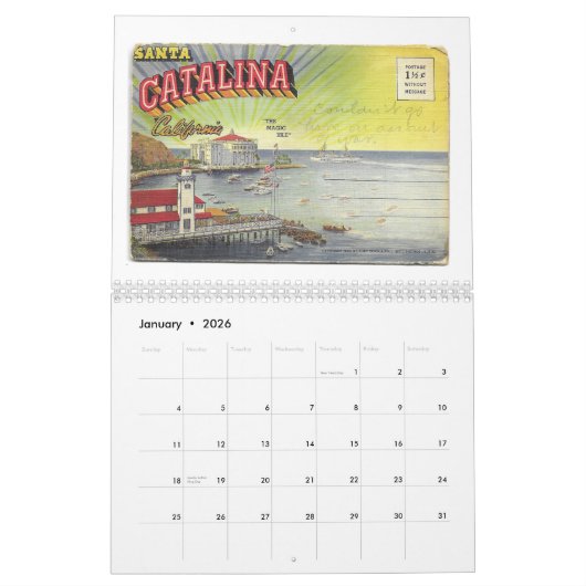 Retro/ Briefkaart kalender (Jan 2026)