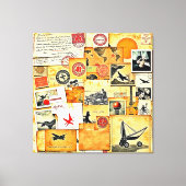 Retro Briefkaart Mix Canvas Afdruk (Voorkant)