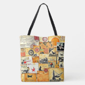  Retro Briefkaart Mix Tote Bag (Achterkant)