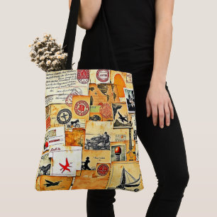 Retro Briefkaart Mix Tote Bag