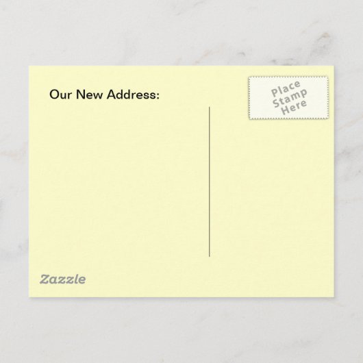 Retro Briefkaart  paar kondigt aan dat we verhuisd (Achterkant)