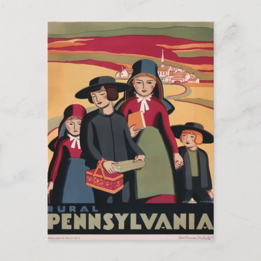 retro-briefkaart Pennsylvania Verenigde Staten Briefkaart (Voorkant)