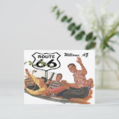 Retro Briefkaart Route 66 Stopover Promo Road (Staand voorkant)