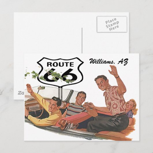 Retro Briefkaart Route 66 Stopover Promo Road (Voorkant / Achterkant)