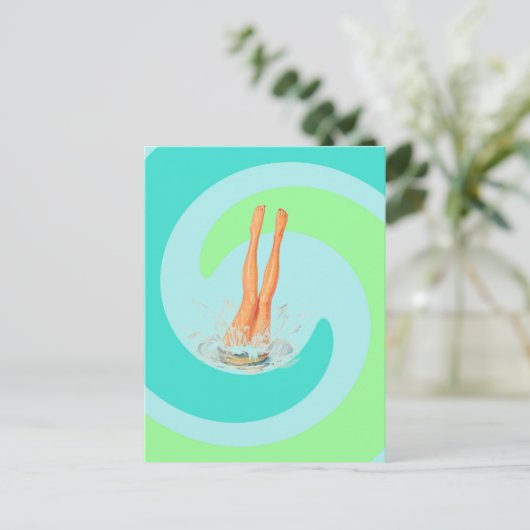 Retro  Briefkaart Seafoam Surf Waves Dive (Staand voorkant)