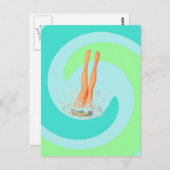 Retro  Briefkaart Seafoam Surf Waves Dive (Voorkant / Achterkant)