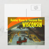 Retro Briefkaart Sturgeon Bay Wisconsin Exaggerati (Voorkant / Achterkant)