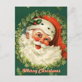 Retro Briefkaart van de Kerstman